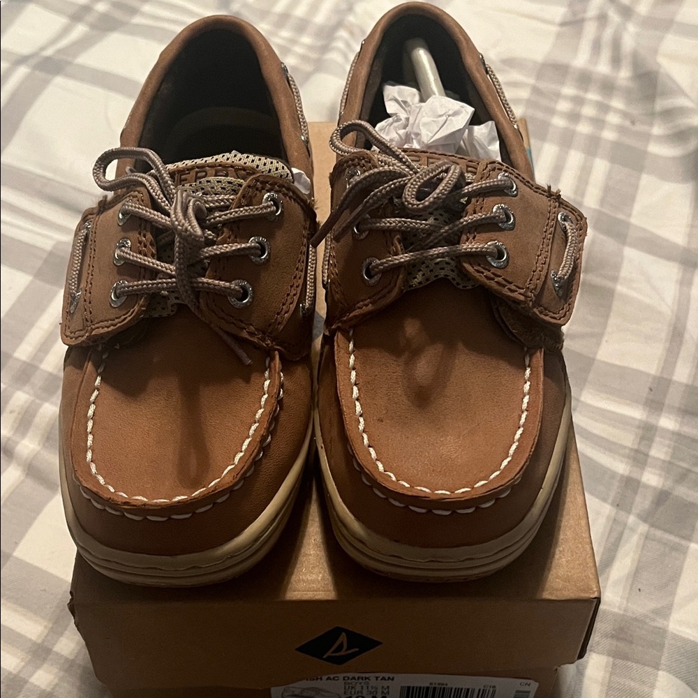 Sperry Tan Leather Boat Shoes